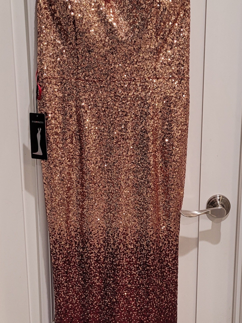 Ever Pretty Sequin Maxi Skirt in Rose Gold Ombre